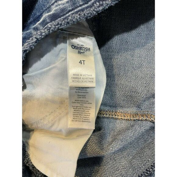 OshKosh B’Gosh Girl Overalls Denim Skirt Distressed 4T‎ Adorable Raw Hem - Picture 3 of 3